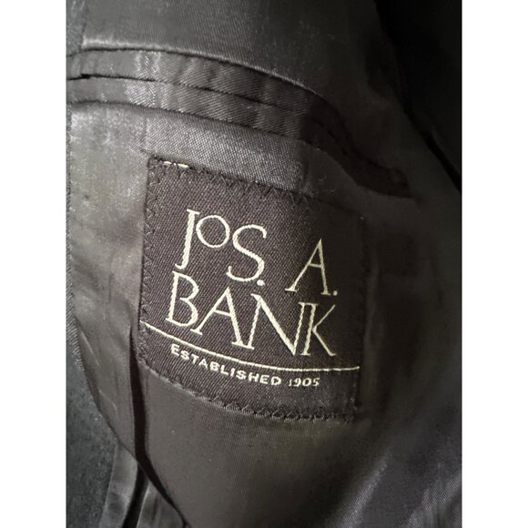 Jos A Bank Suit Mens 40R Charcoal Gray Wool Classic Blazer 33x329 Pants Set FLAW - Picture 4 of 16